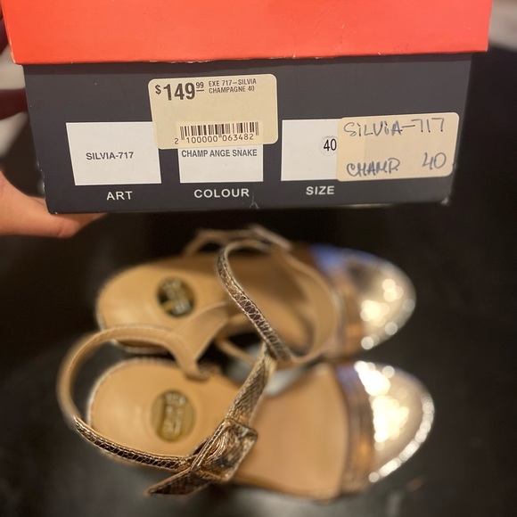 Gorgeous Gold leather high heels snake size 40 by Tsakiris Mallas worn once. - Picture 6 of 7